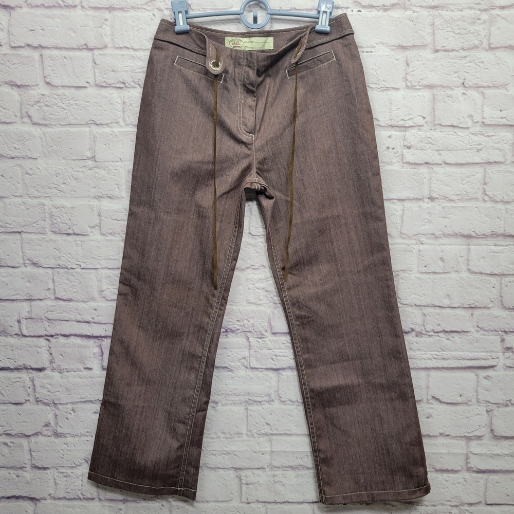 NEW VTG 90s Anthropologie‎ Sitwell Pants Womens 8 Brown Cropped Retro Minimalist